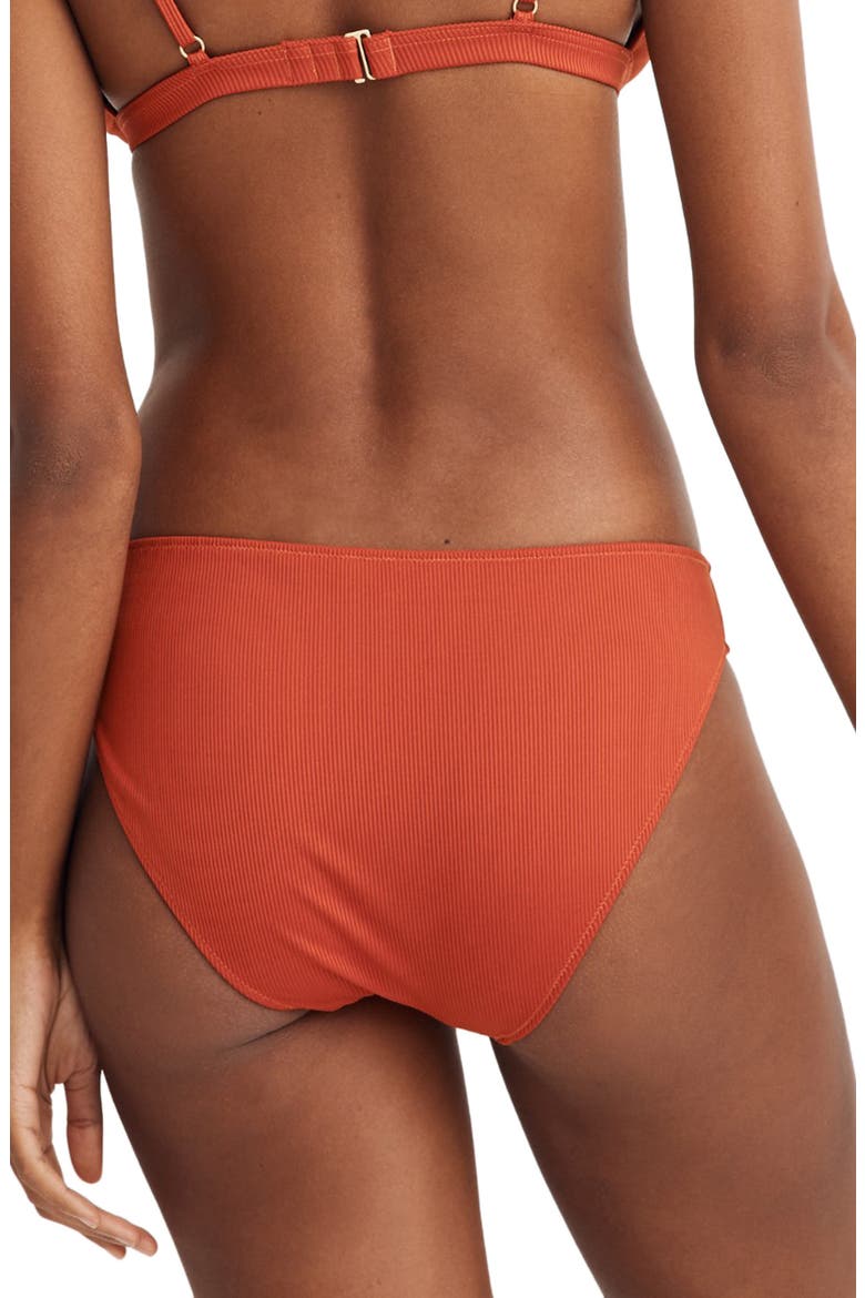 Second Wave Rib Classic Bikini Bottoms, Alternate, color, ETRUSCAN CLAY