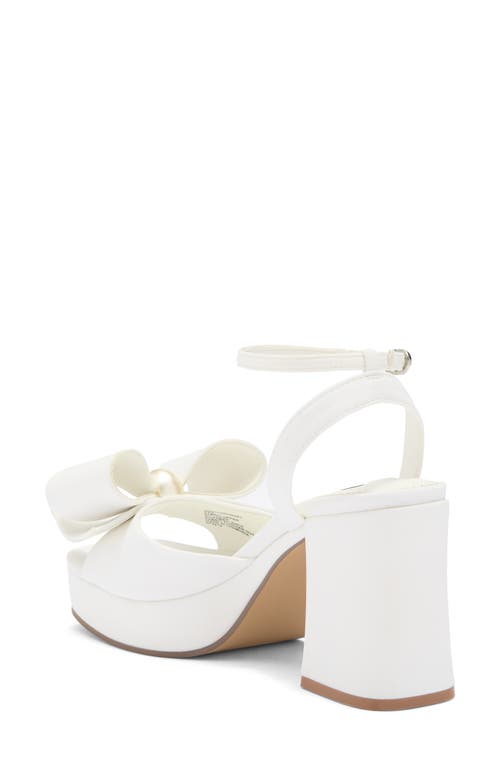 Steve Madden Aerin Bow Platform Sandal In White