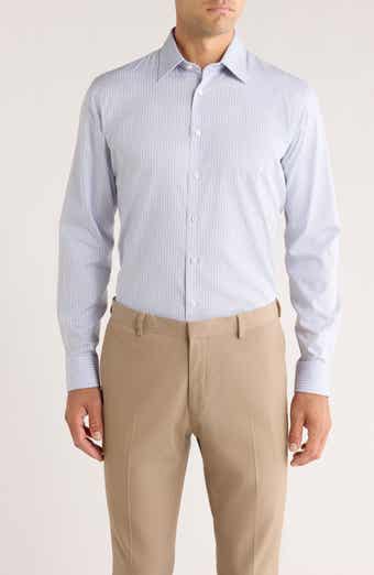 Nordstrom Trim Fit Stripe Premium Non-Iron Cotton Dress Shirt