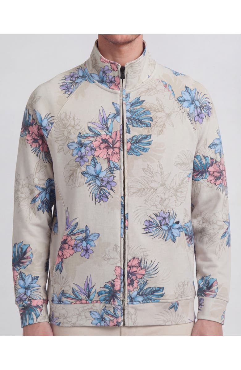 Lords of Harlech Exotic Floral Mens Printed Zip Jacket, Alternate, color, Exotic Floral Neutral