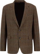 Barbour Sullivan Brown Tattersall Wool Blend Flannel Sport Coat