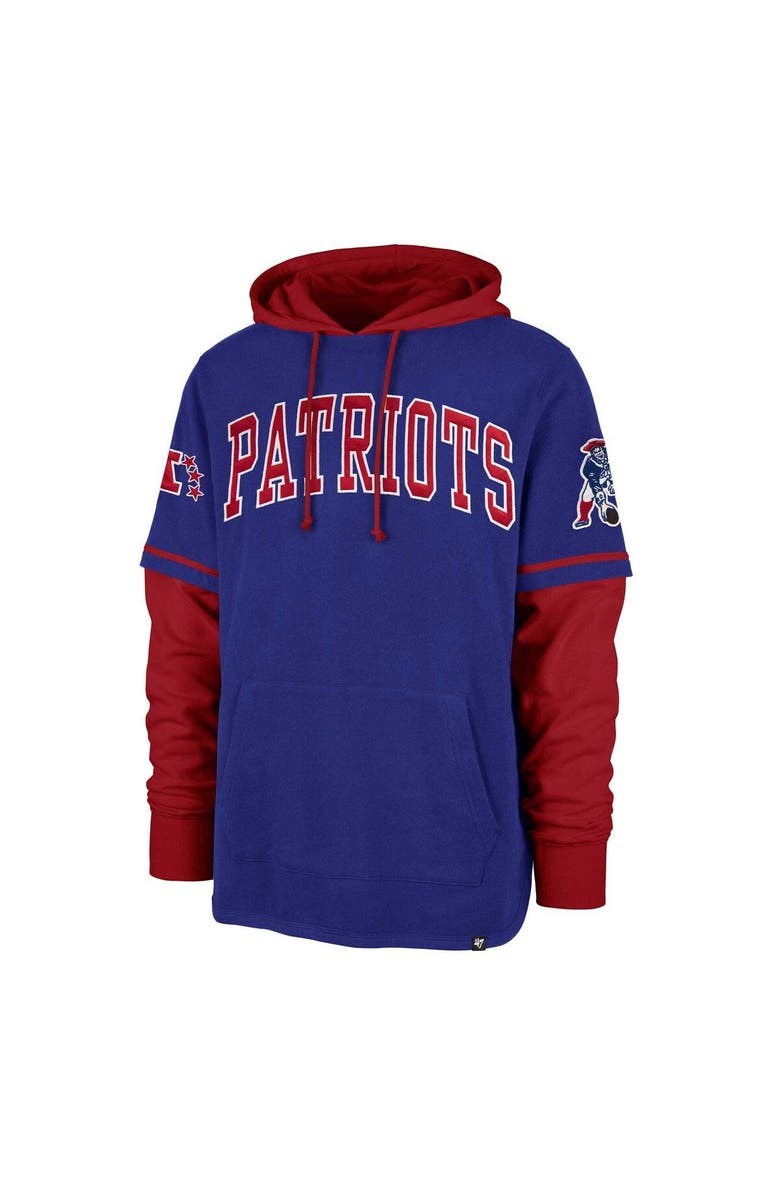 '47 Men's '47 Royal New England Patriots Shortstop Pullover Hoodie, Alternate, color, Royal