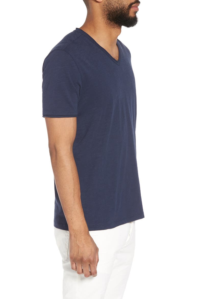 Slim Fit Slub Jersey V-Neck T-Shirt, Alternate, color, OILED BLUE