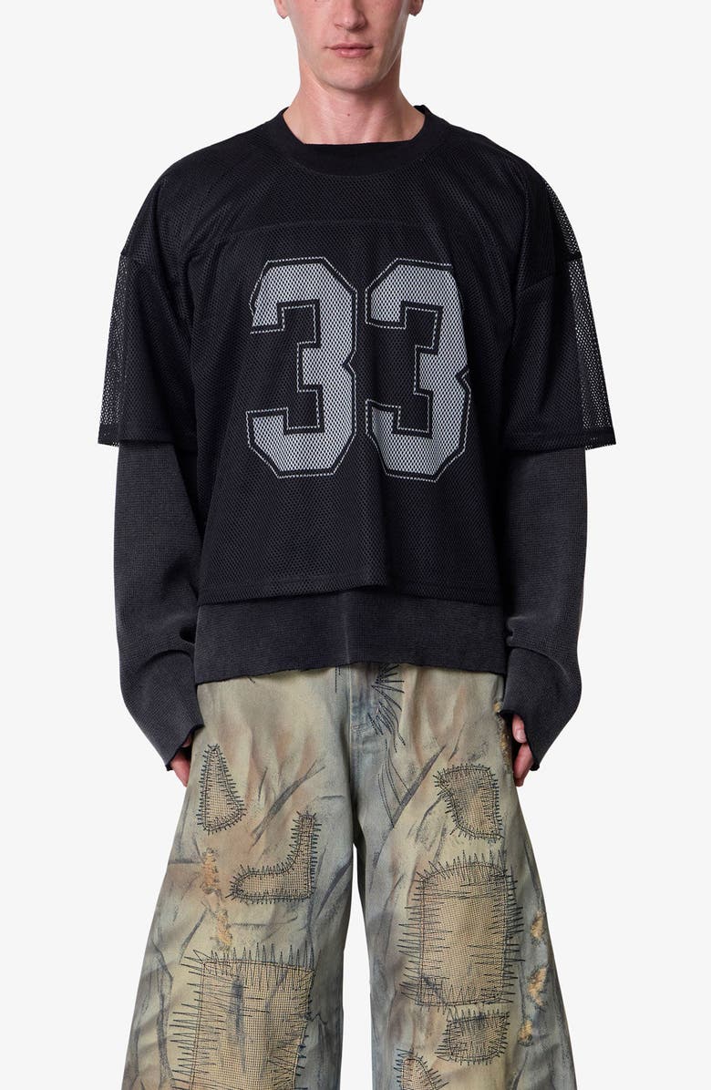 mnml Layered Look Mesh Football Jersey, Main, color, 