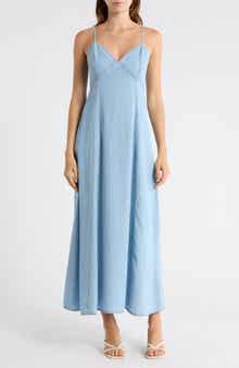 1.STATE Empire Waist Chambray Maxi Dress
