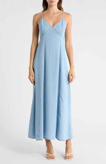 1.STATE Empire Waist Chambray Maxi Dress