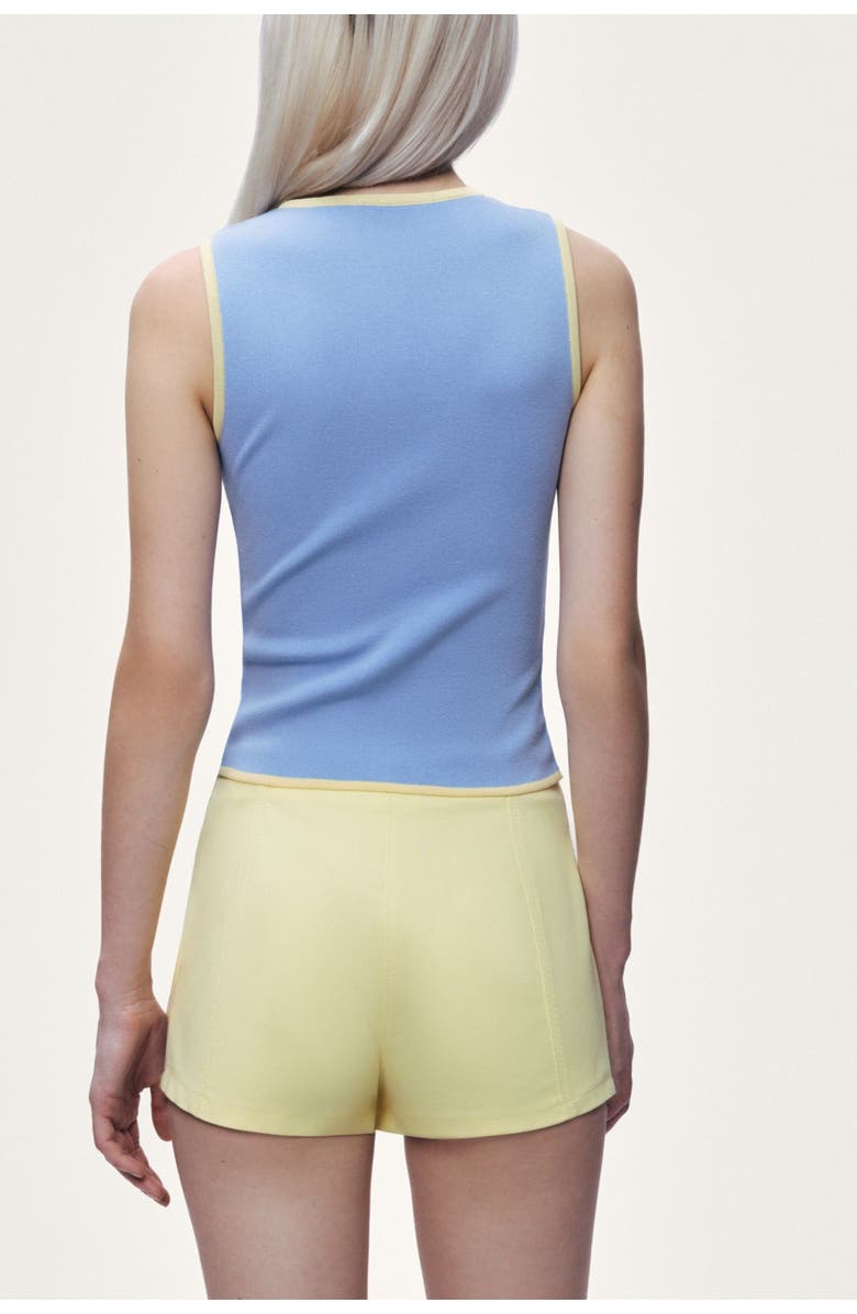 Nocturne Button-Embellished Knit Top, Alternate, color, Blue