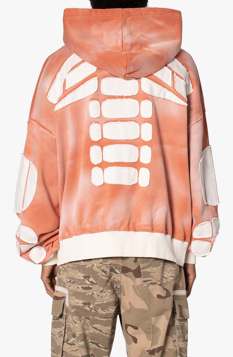 mnml Appliqué Bleach Dye Oversize Cotton Hoodie, Alternate, color, 