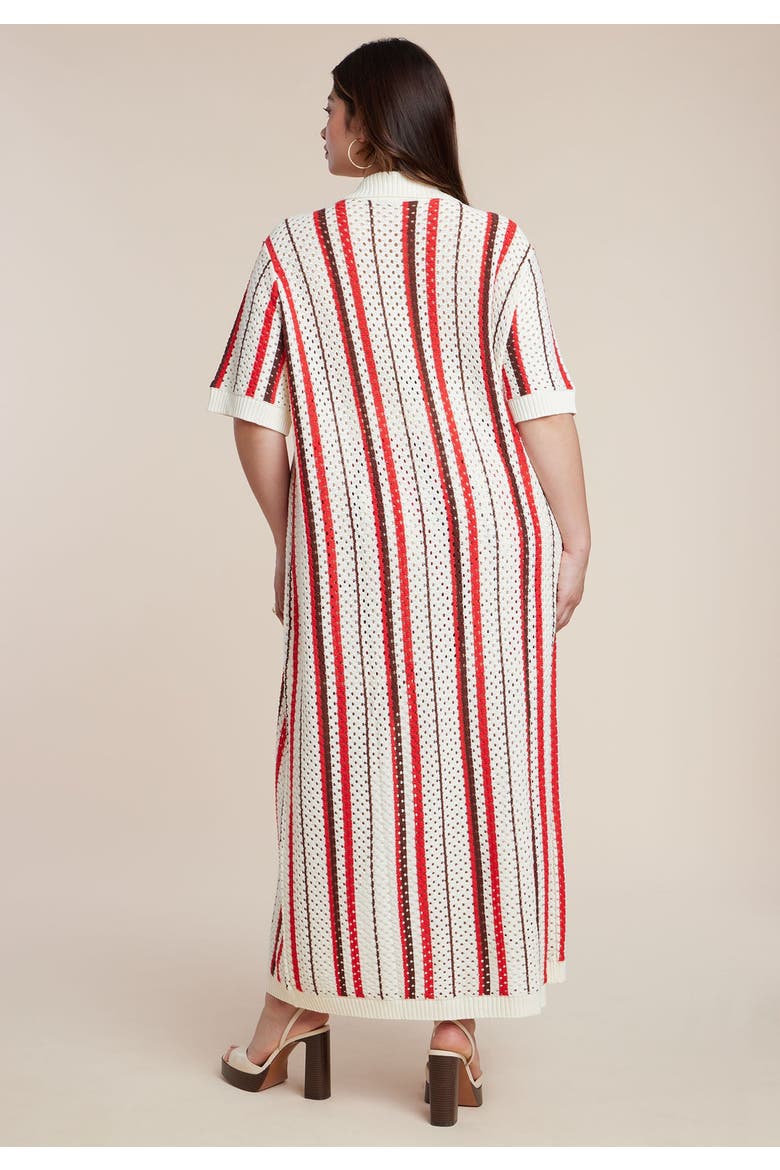 Striped Crochet Duster, Alternate, color, POPPY STRIPE