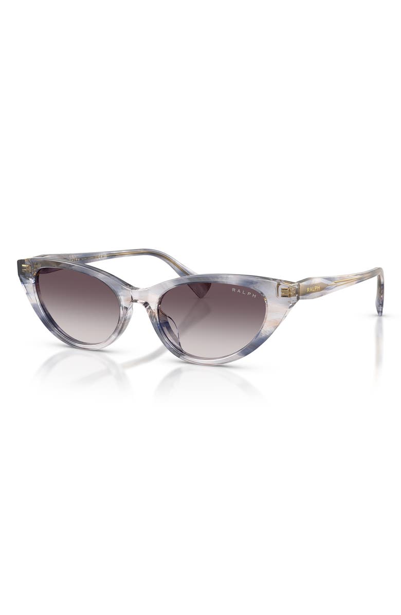RALPH 53mm Gradient Cat Eye Sunglasses, Alternate, color, Striped Grey / Grey Gradient