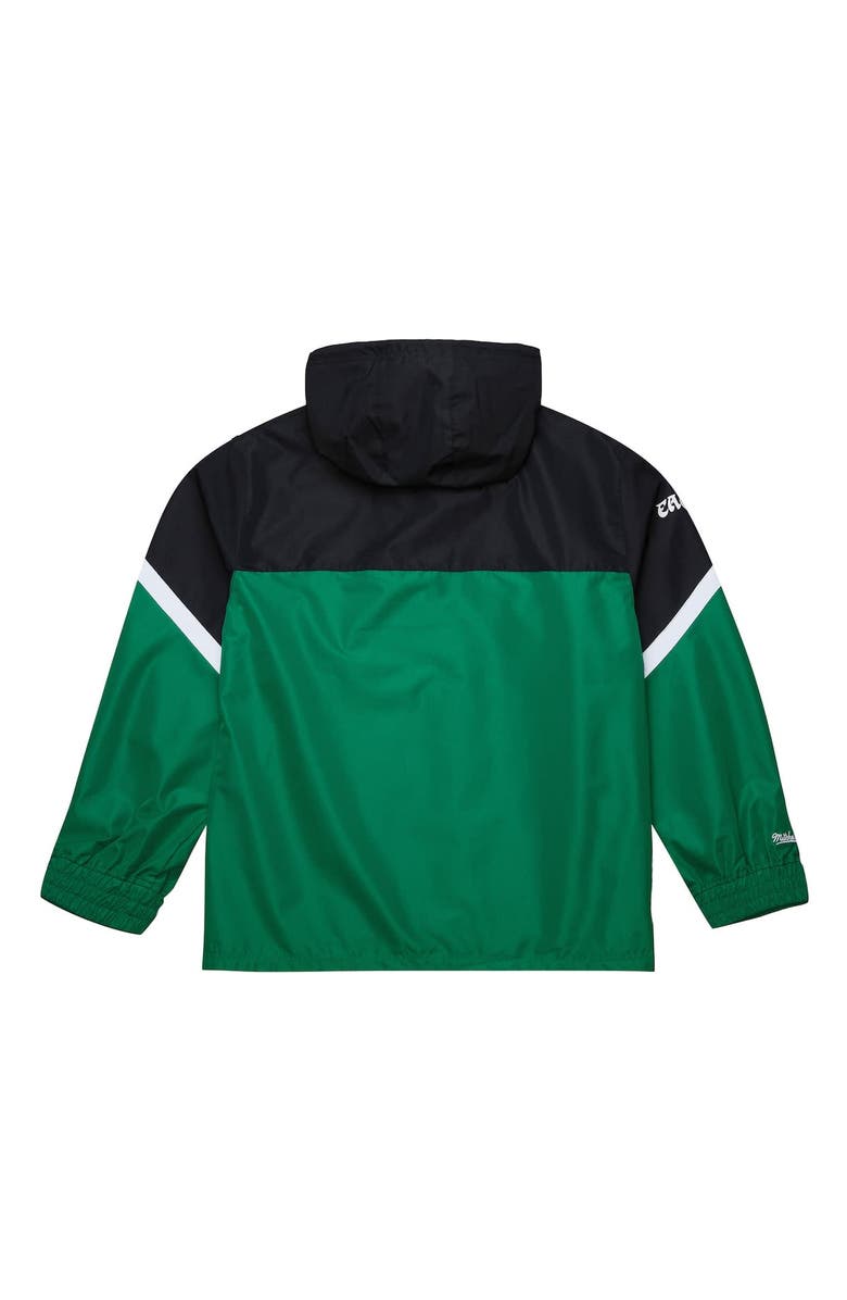 Mitchell & Ness Men's Mitchell & Ness Black/Green Philadelphia Eagles Tie Breaker Vintage Logo Lightweight Anorak Half-Zip Windbreaker, Alternate, color, Black