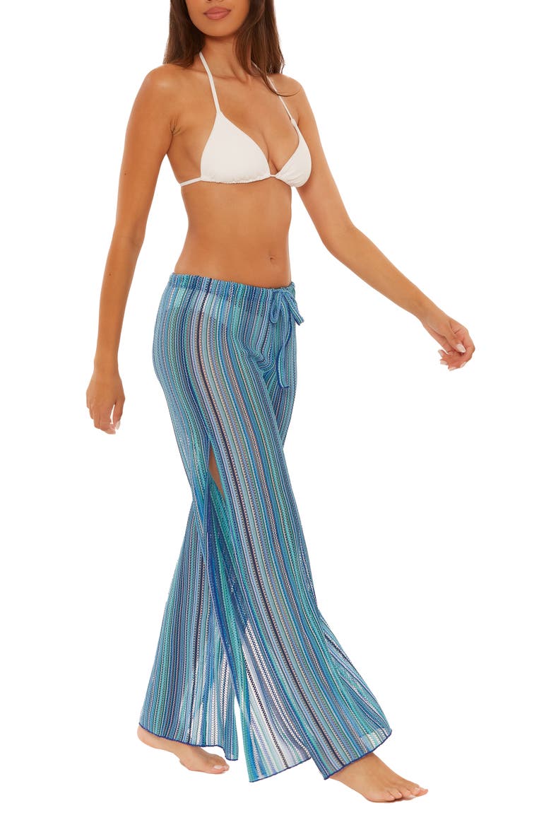 Seaside Stripe Cover-Up Pants, Alternate, color, OCEAN