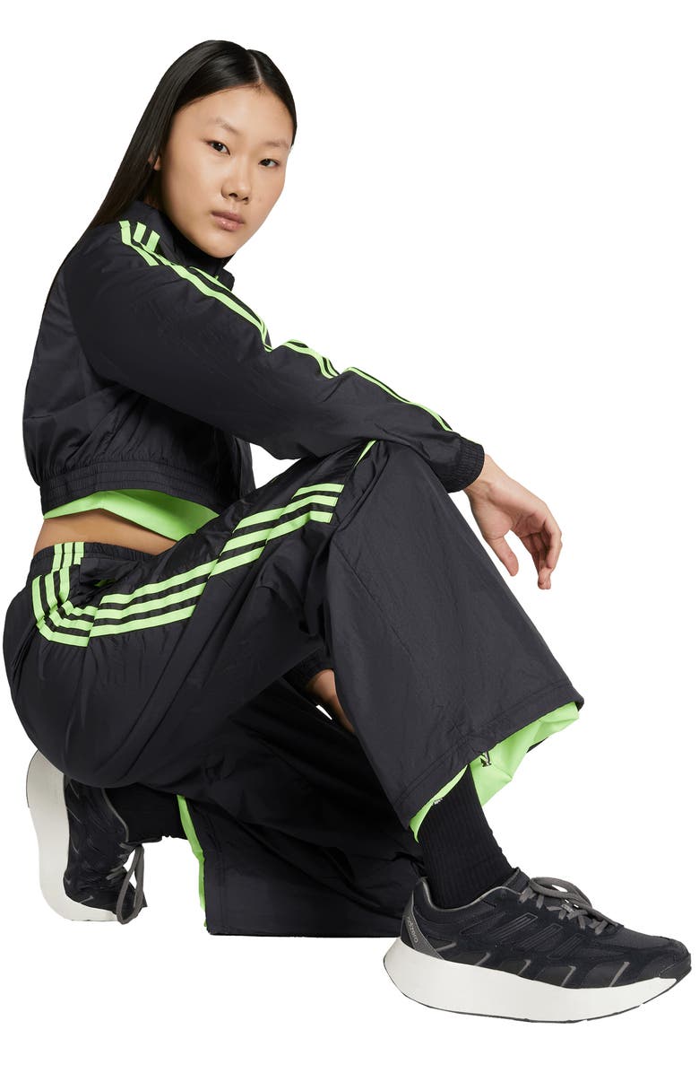 adidas Originals Teamgeist Oversize Recycled Nylon Track Pants, Alternate, color, Black