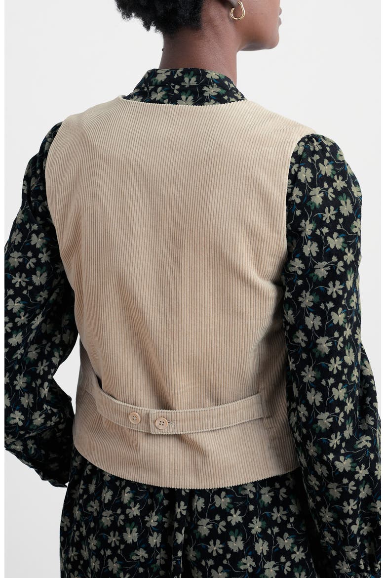 Pinpoint Organic Cotton Corduroy Vest, Alternate, color, BIRCH