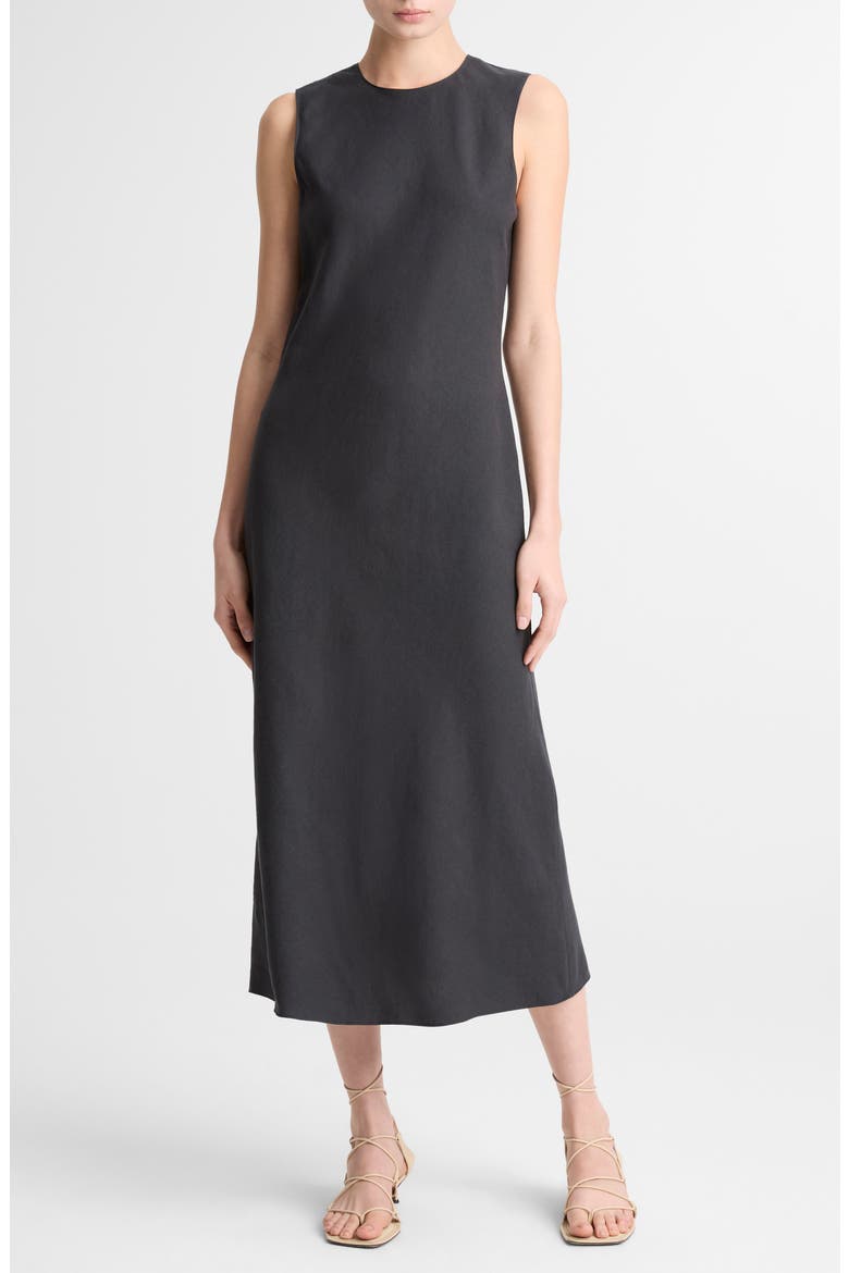 Bias Shell Midi Dress, Main, color, INK