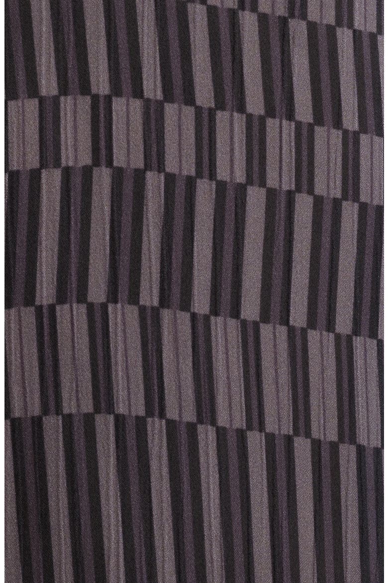Oversize Geo Print Short Sleeve Button-Up Shirt, Alternate, color, BLACK ECCENTRIC LINES