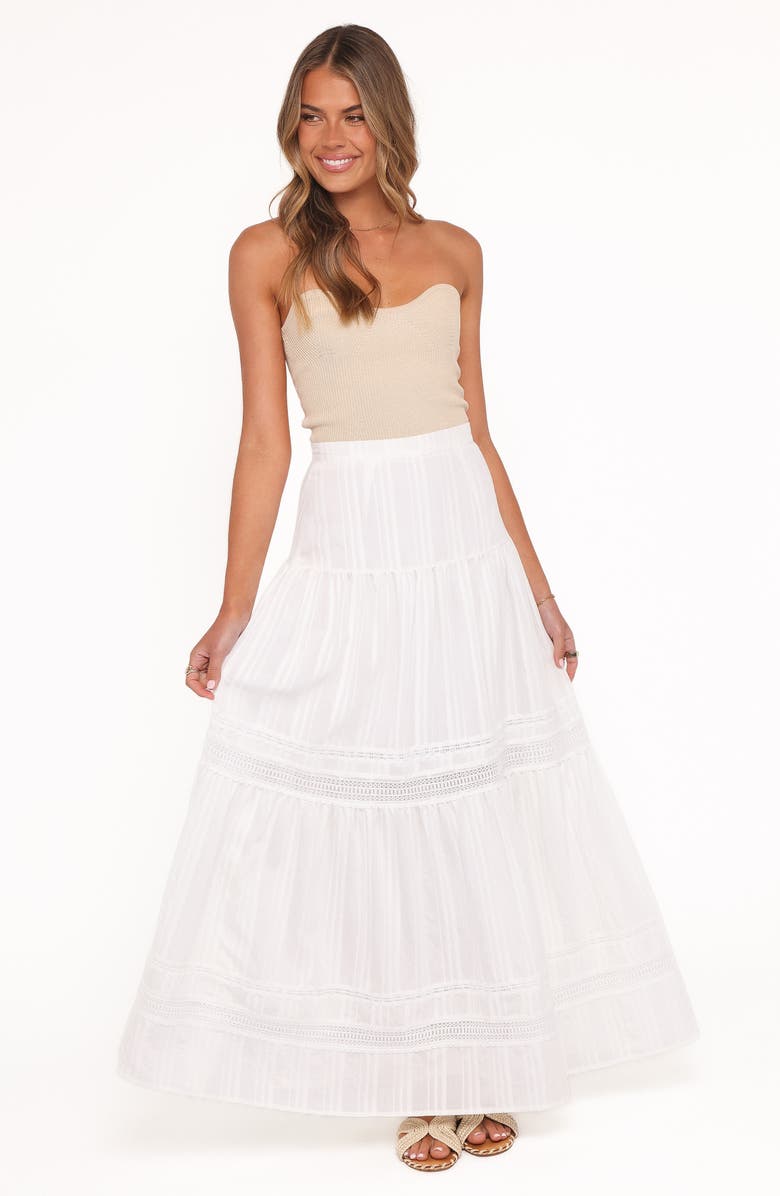 Petal & Pup Peony Maxi Skirt, Alternate, color, White