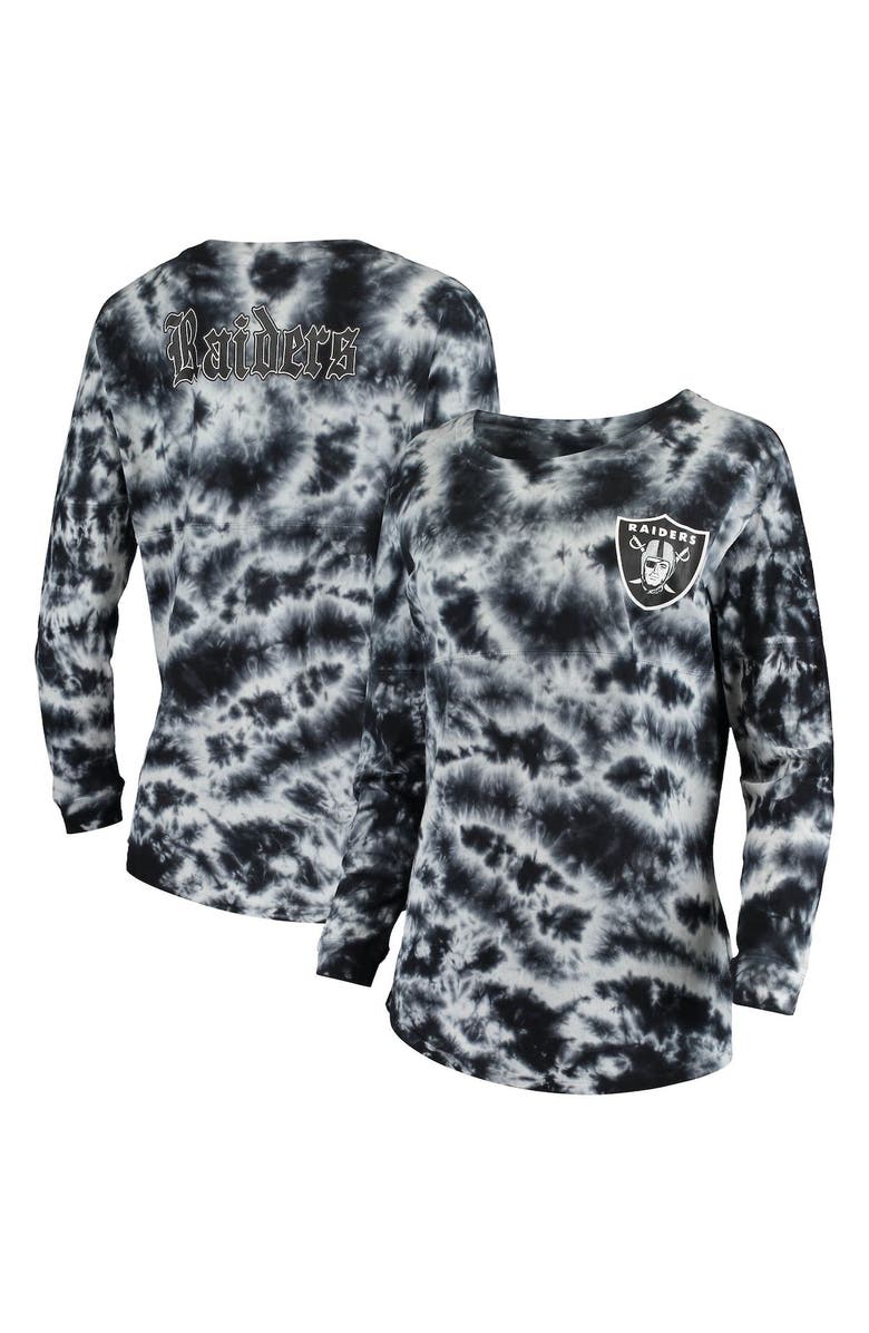 New Era Women's New Era Black Las Vegas Raiders Tie-Dye Long Sleeve T-Shirt, Alternate, color, 