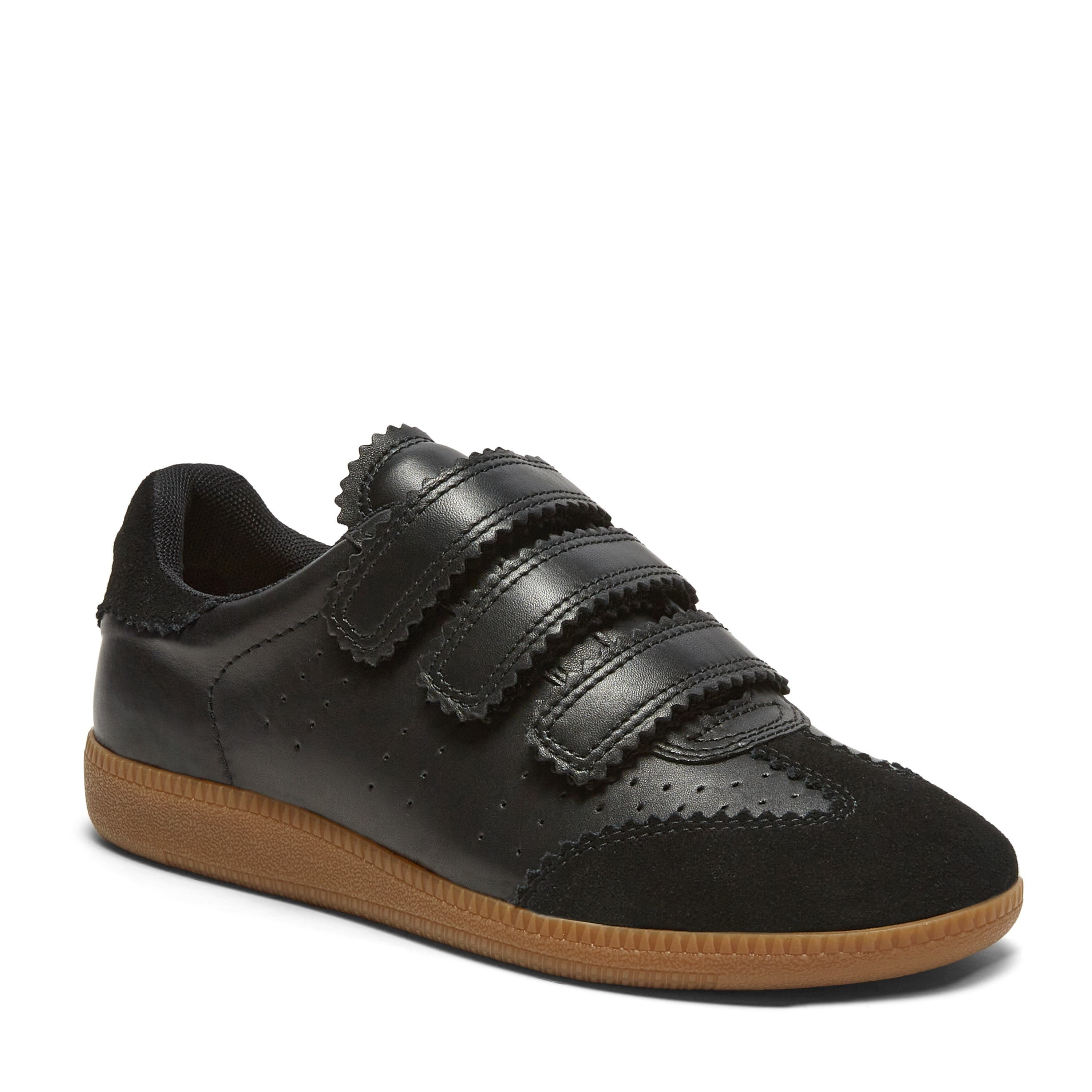 Seena Sneaker, Main, color, Black Leather Suede