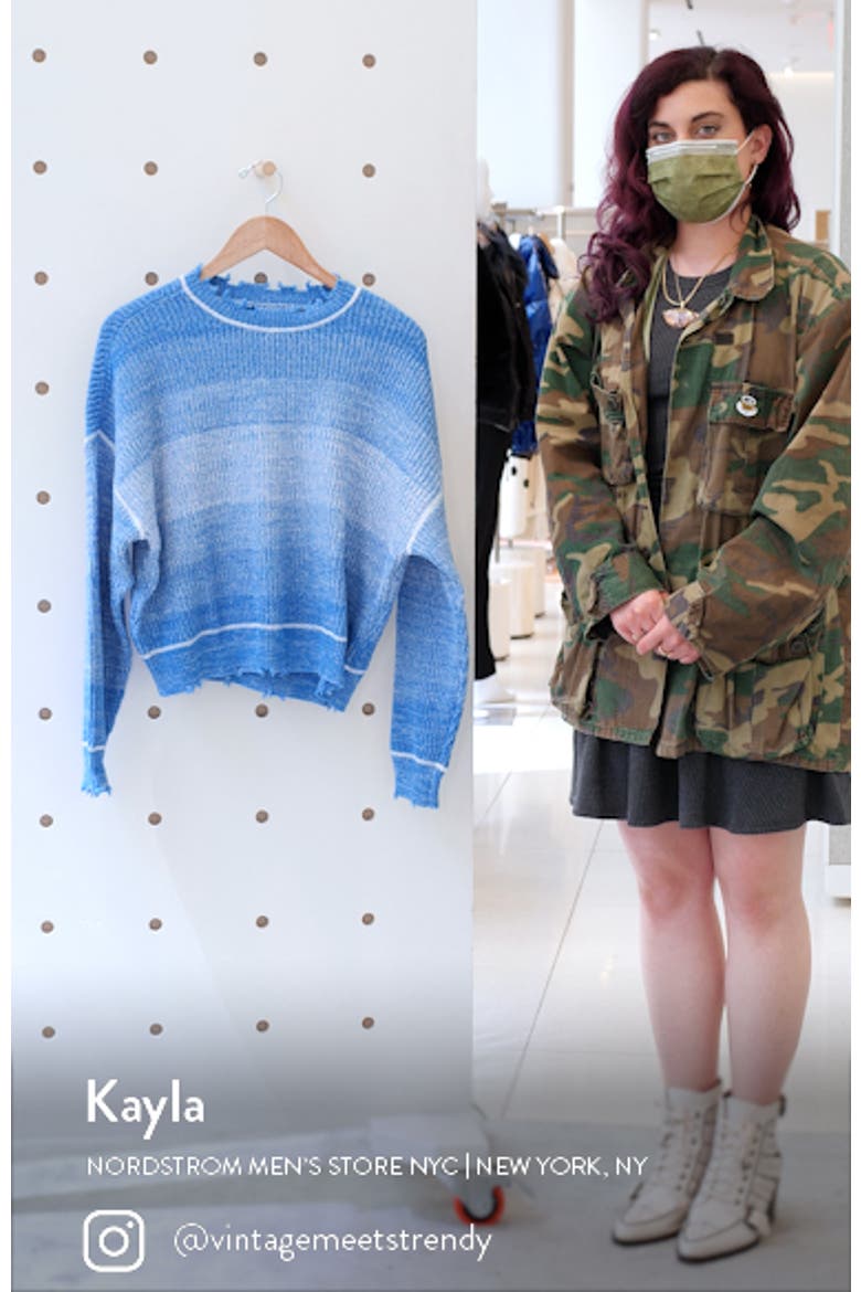 Eva Stripe Distressed Pullover Sweater video