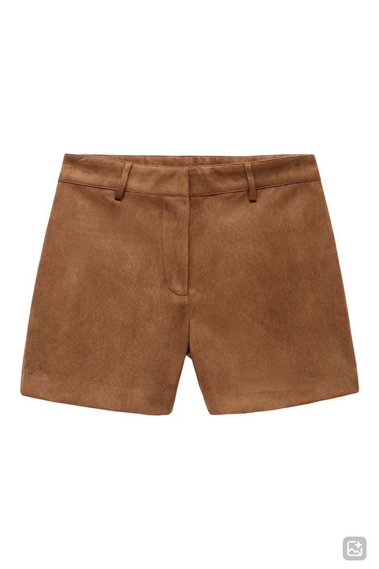 Faux Suede Shorts, Alternate, color, MEDIUM BROWN