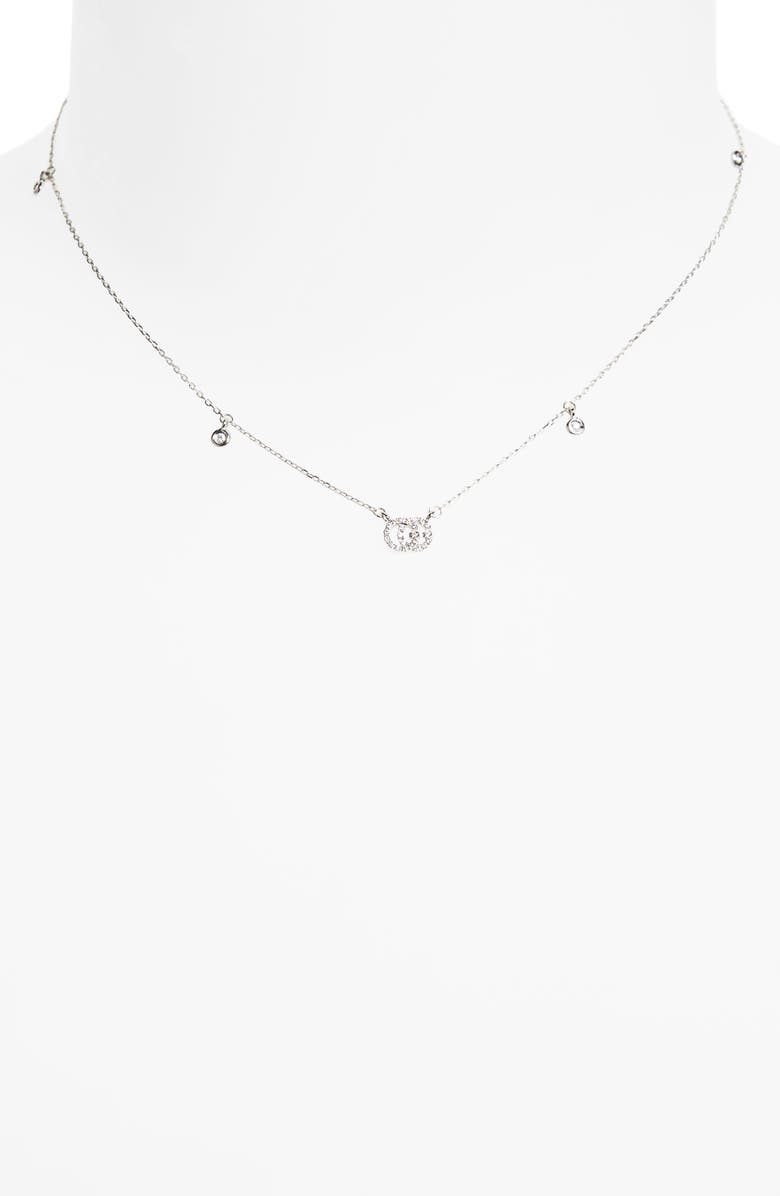 Gucci Double-G Diamond Pendant Necklace, Alternate, color,