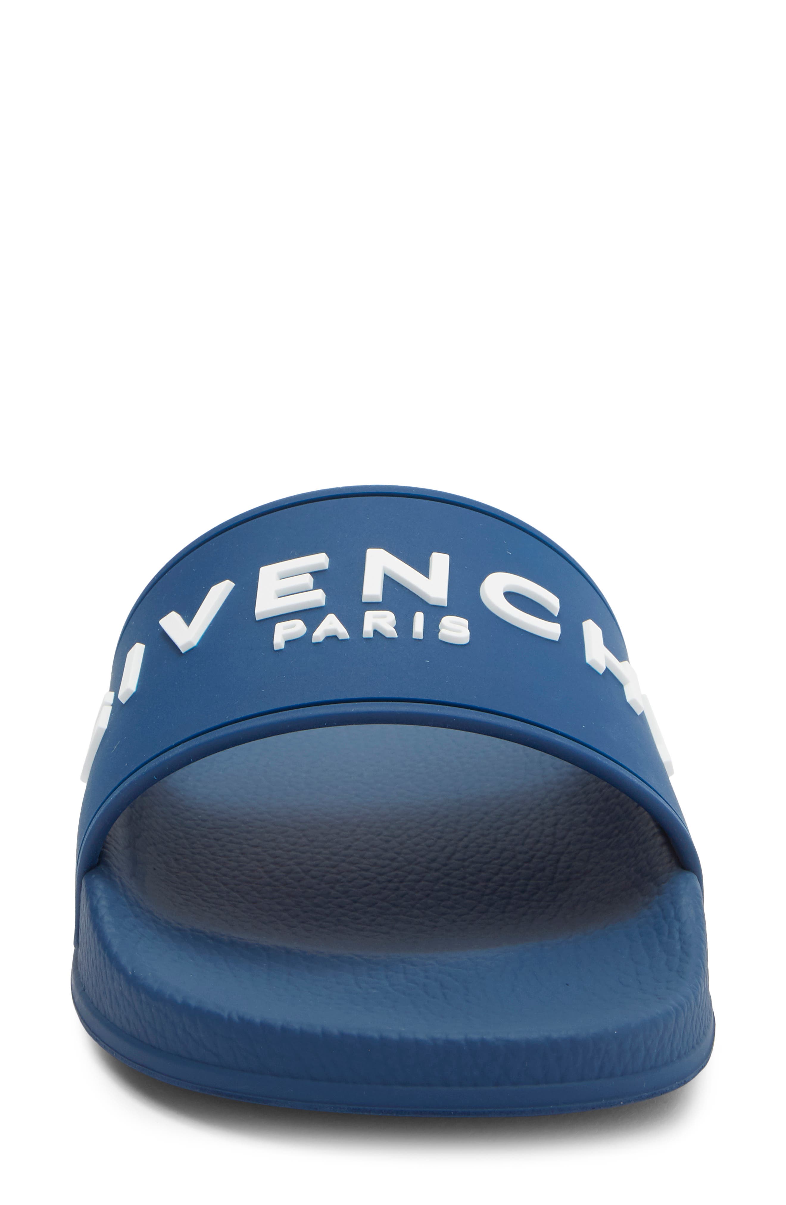 Givenchy Logo Slide Sandal, Alternate, color, Blue