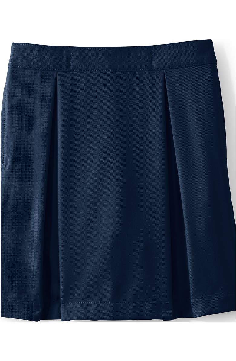 Lands' End School Uniform Girls Solid Pleated Skort Top of Knee, Main, color, Academic Classic Navy