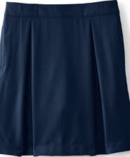 Lands' End School Uniform Girls Solid Pleated Skort Top of Knee
