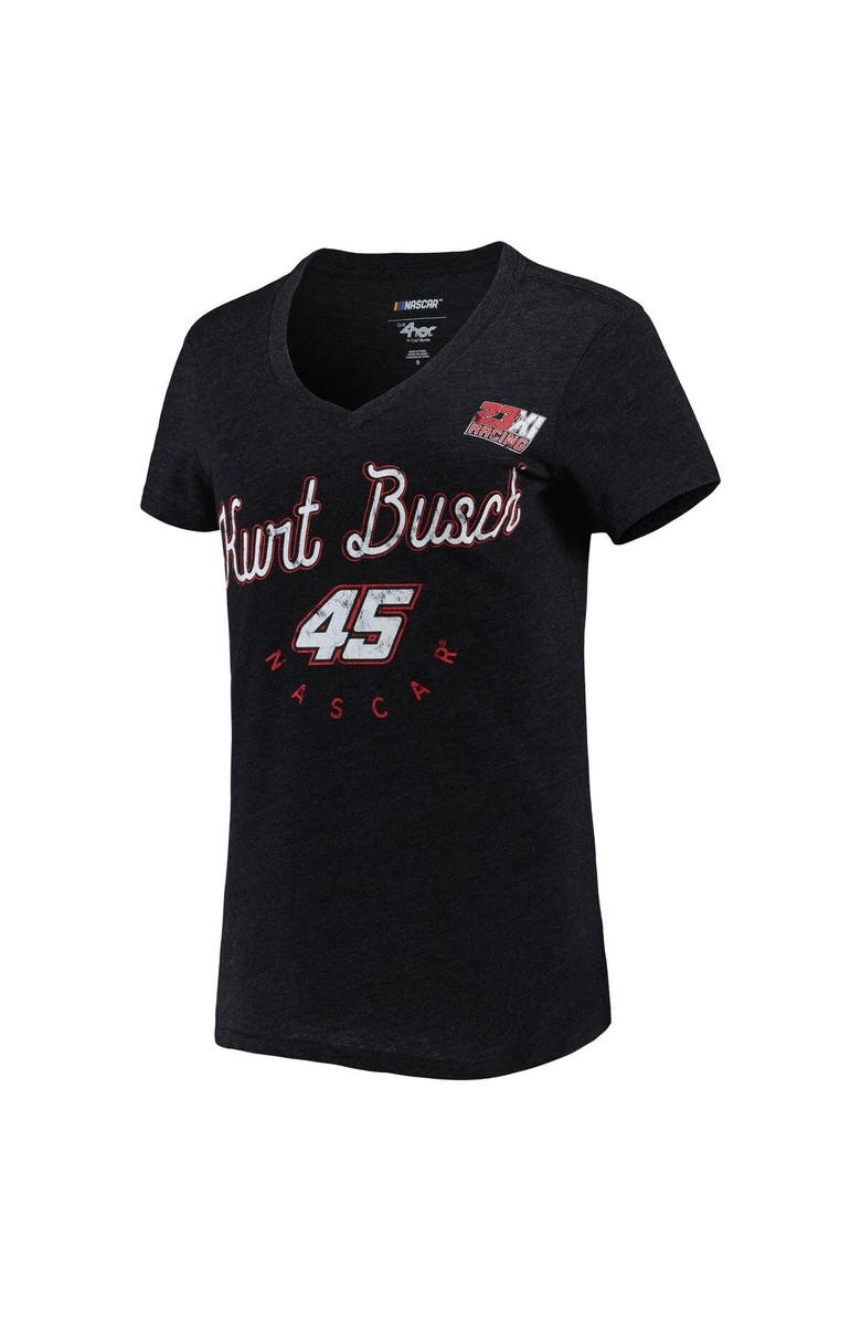G-III 4HER BY CARL BANKS Women's G-III 4Her by Carl Banks Black Kurt Busch Bump & Run V-Neck T-Shirt, Alternate, color, Black