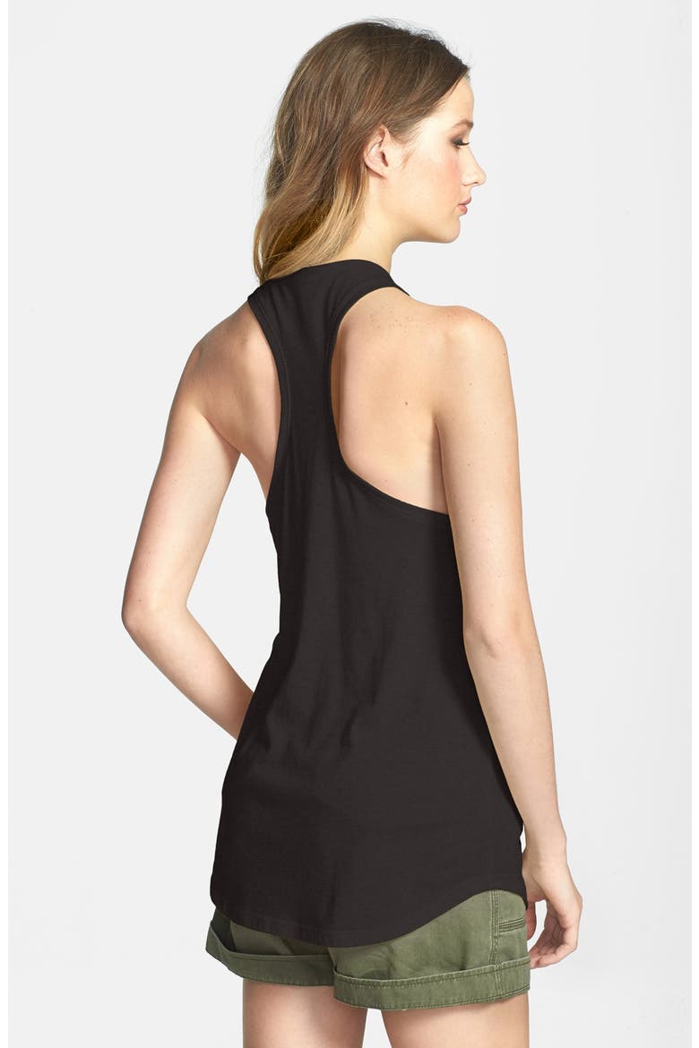 Cotton Blend Racerback Tank, Alternate, color, BLACK