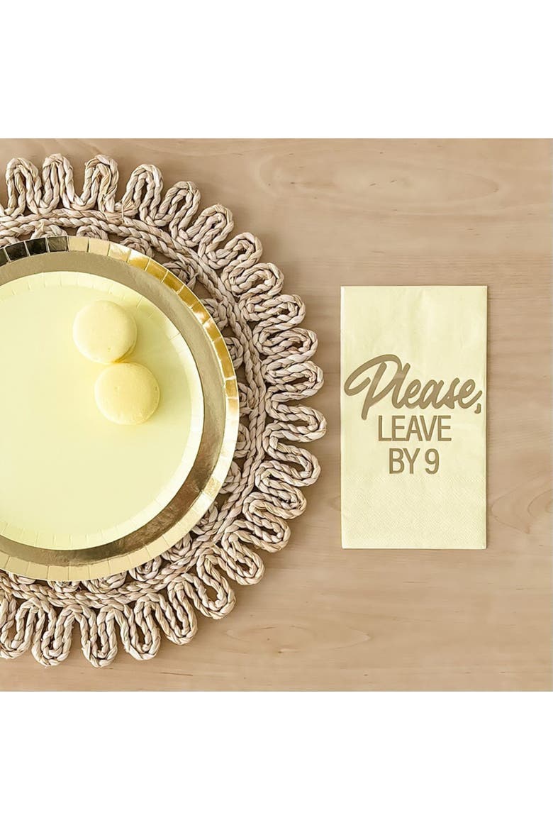 "Please Leave By Nine" Guest Napkins, Alternate, color, Assorted Pre-Pack