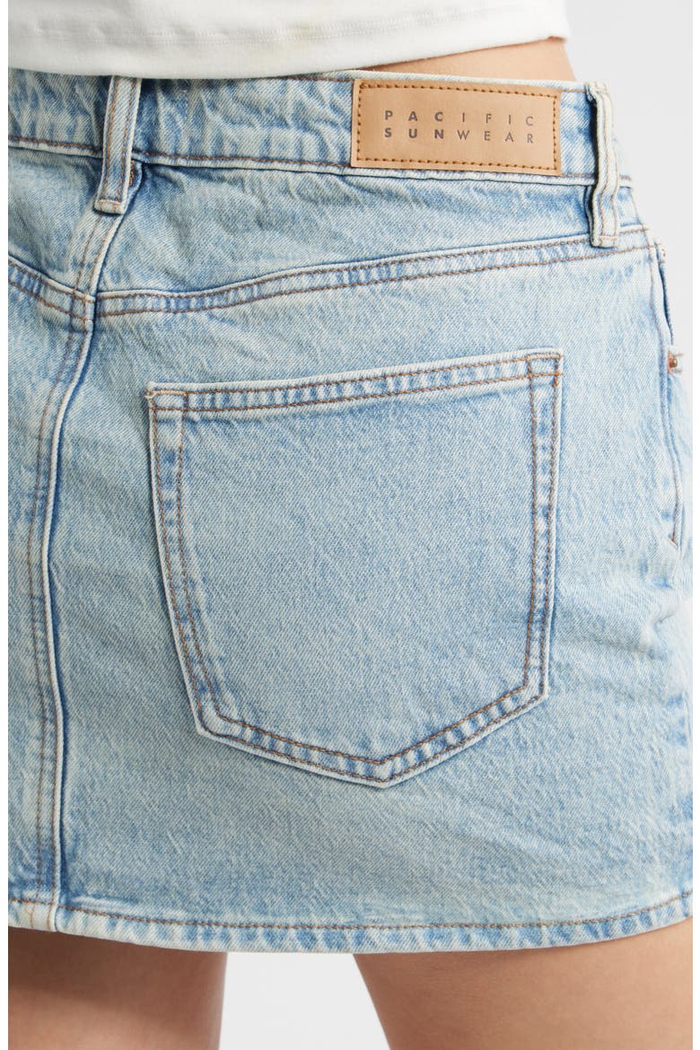 Chaya Mid Rise Denim Miniskirt, Alternate, color, LIGHT INDIGO