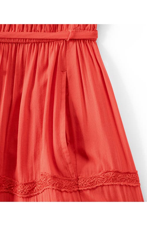 LANDS' END LANDS' END PLUS SIZE COTTON VOILE HALTER TIERED MAXI DRESS
