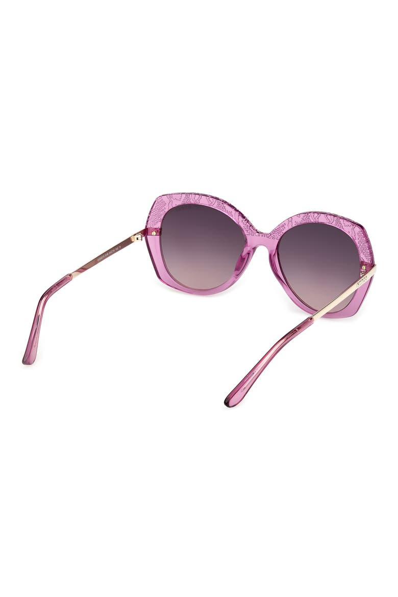 Round Sunglasses, Alternate, color, SHINY VIOLET / GRADIENT SMOKE