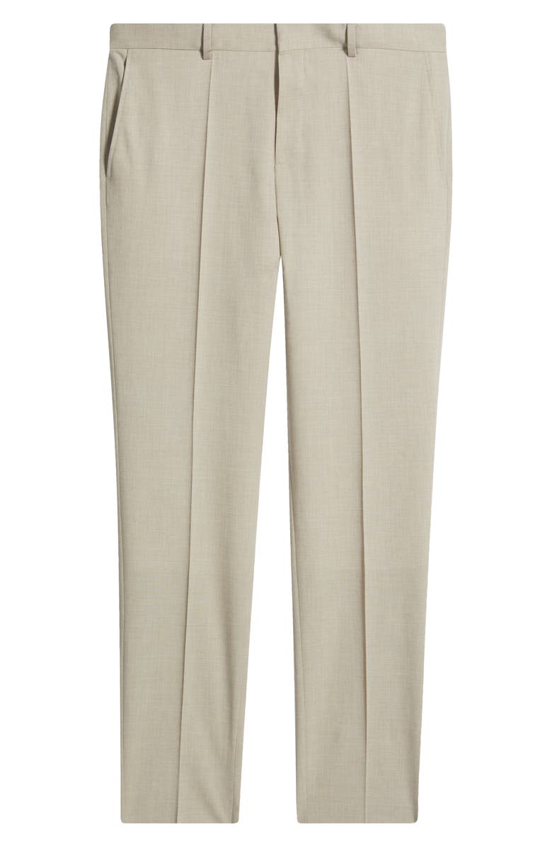 BOSS Genius Slim Fit Wool Blend Mélange Dress Pants, Main, color, Open Beige