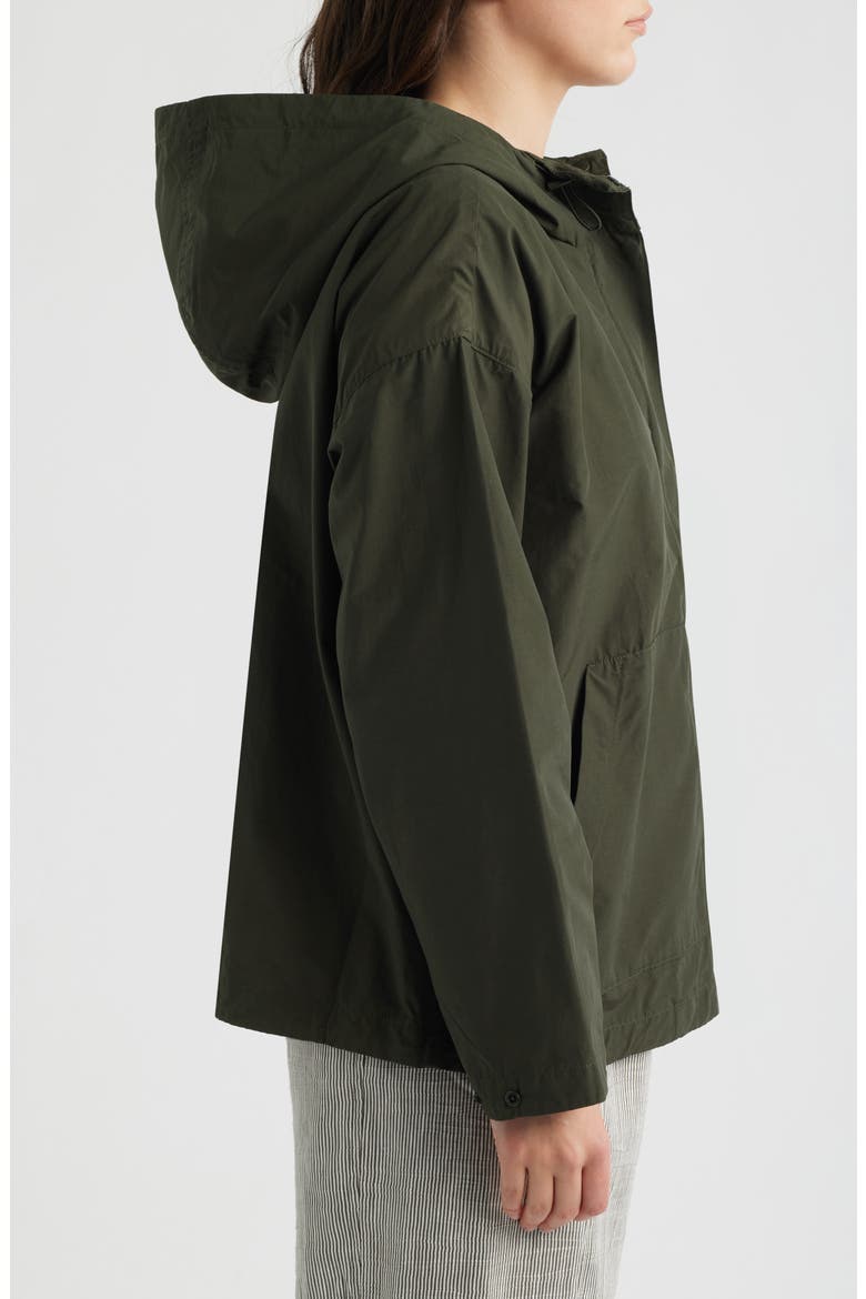 Hooded Organic Cotton & Recycled Nylon Jacket, Alternate, color, WOODLAND