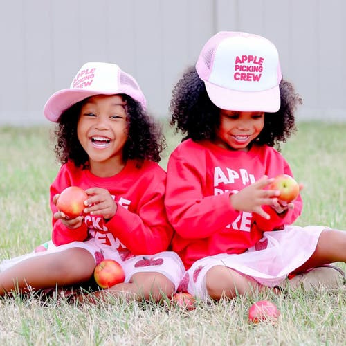 Sweet Wink Apple Picking Crew Trucker Hat In Pink