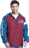 G-III SPORTS BY CARL BANKS Men's G-III Sports by Carl Banks Burgundy/Navy Colorado Avalanche Lateral Half-Zip Hoodie Jacket