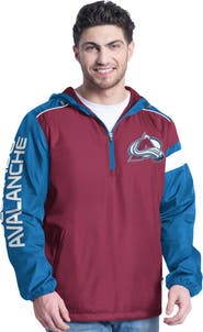 G-III SPORTS BY CARL BANKS Men's G-III Sports by Carl Banks Burgundy/Navy Colorado Avalanche Lateral Half-Zip Hoodie Jacket