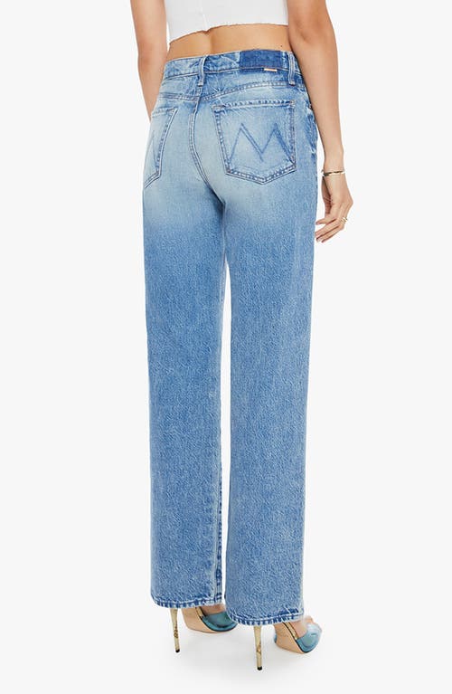 Mother The Dodger Button Sneak Wide Leg Jeans In Blue