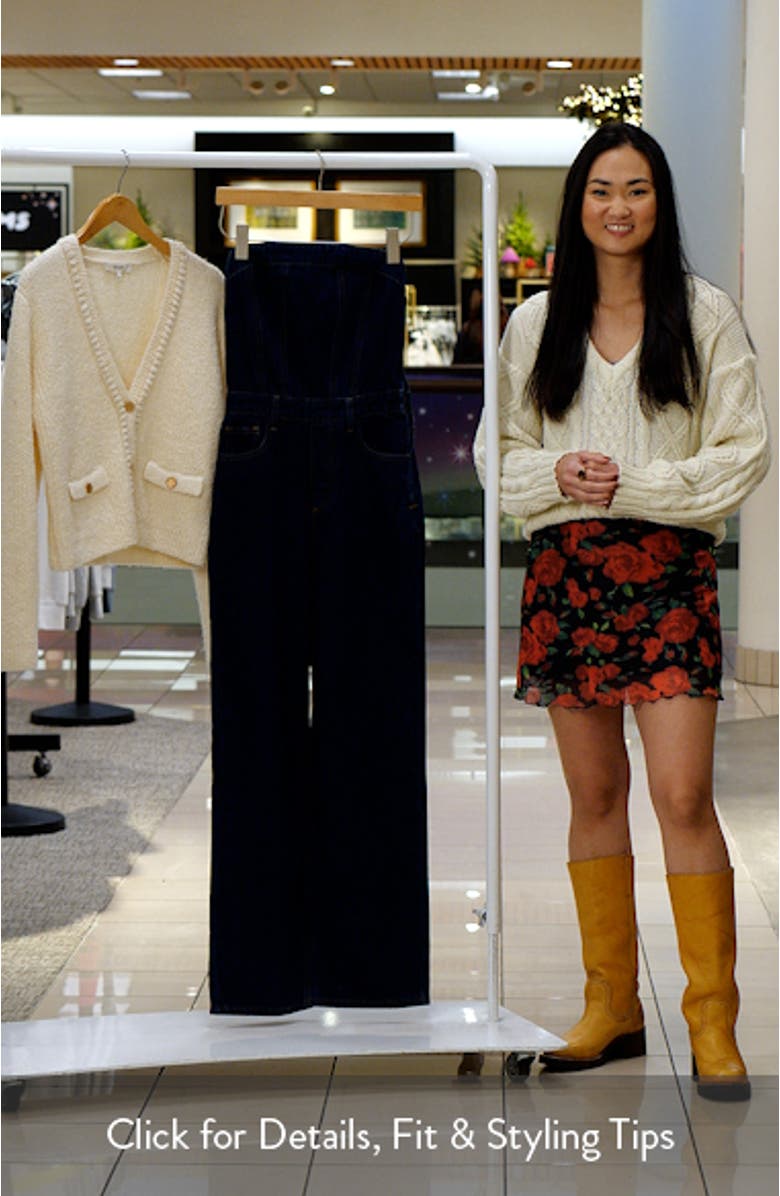 Strapless Corset Denim Jumpsuit, sales video thumbnail