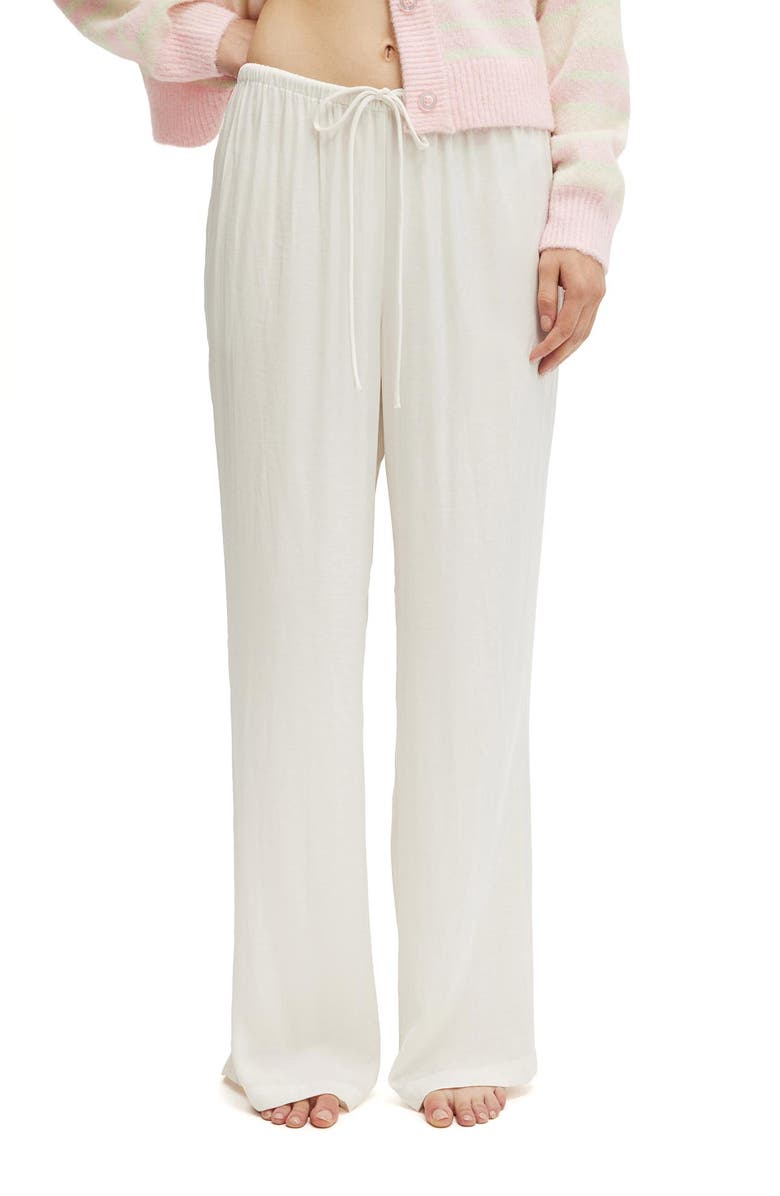 COTTON ON BODY Women's Washed Satin Wide Leg Pant, Alternate, color, Cream