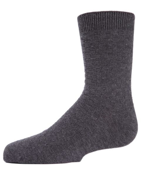 Basket Weave Mercerized Crew Socks