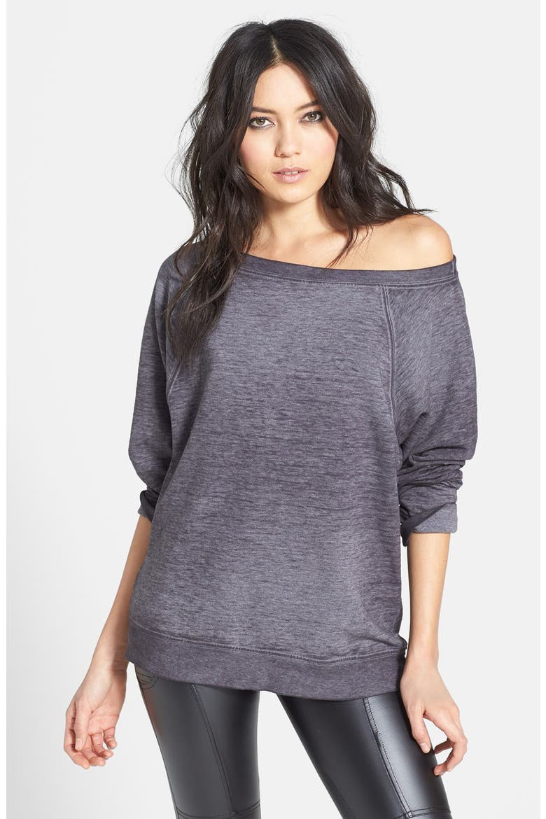 Off Shoulder Sweatshirt, Main, color, GREY METEOR
