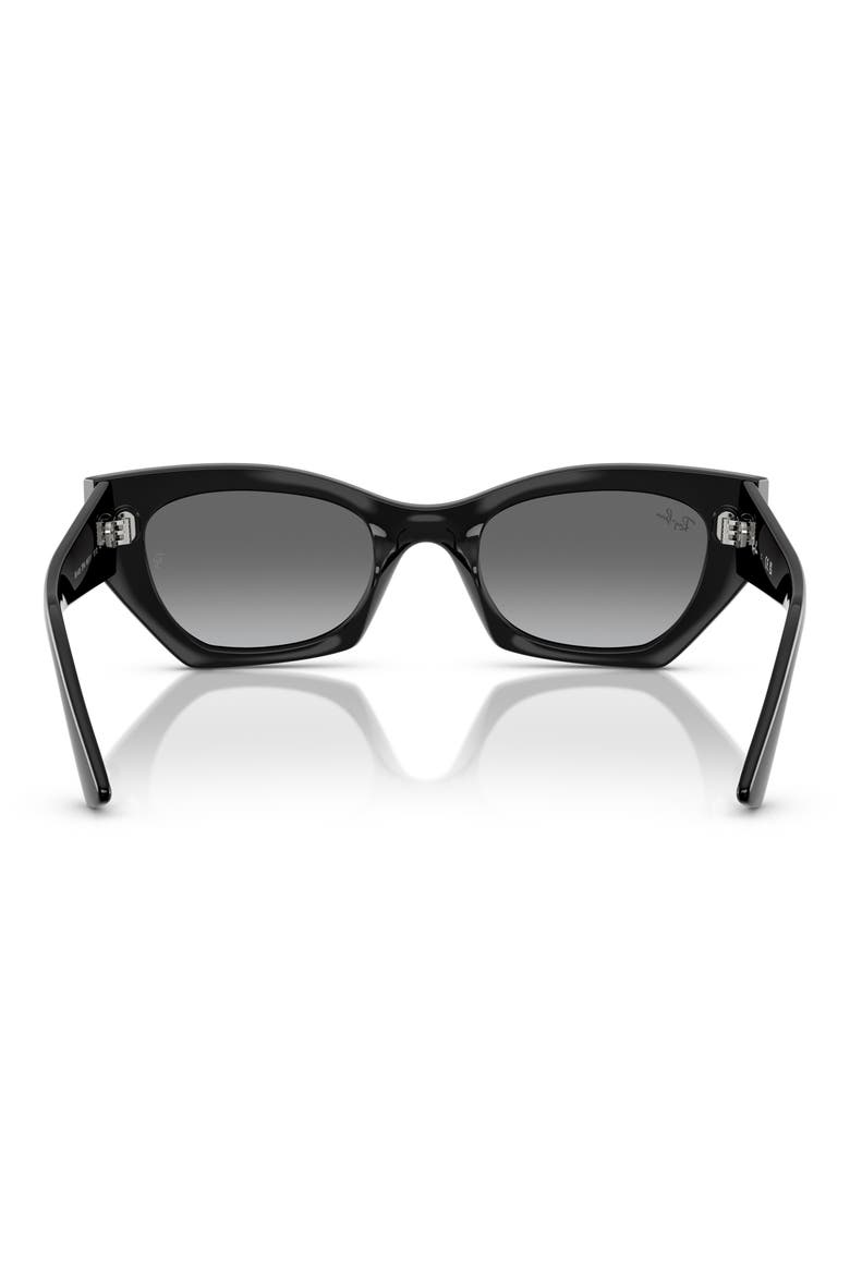 Zena 52mm Geometric Sunglasses, Alternate, color, BLACK