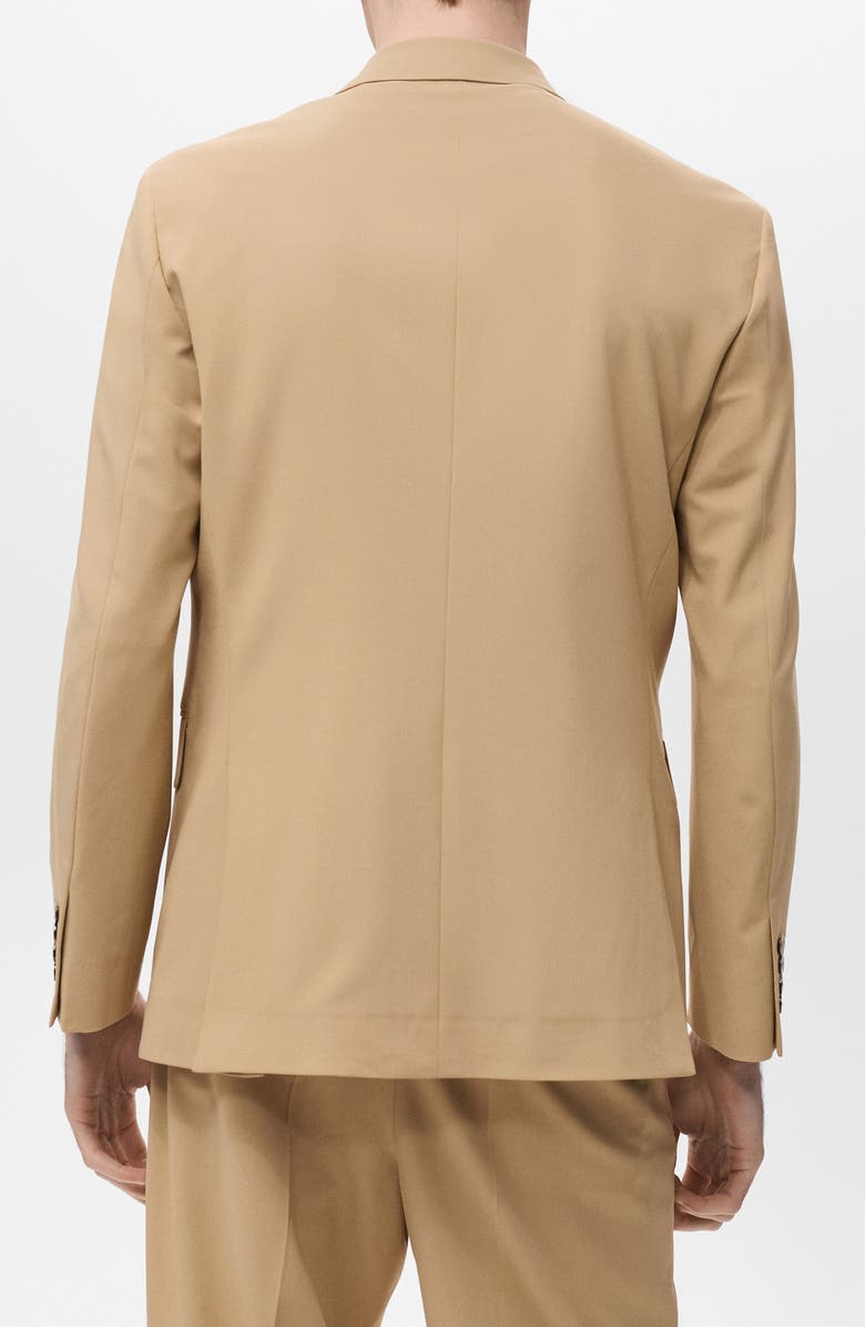 MANGO Relaxed Fit Double Breasted Suit Jacket, Alternate, color, Beige