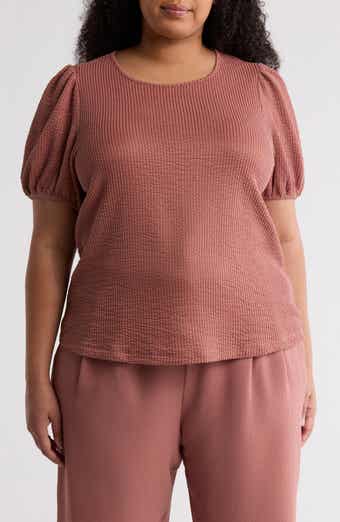 DR2 by Daniel Rainn Textured Puff Sleeve T-Shirt