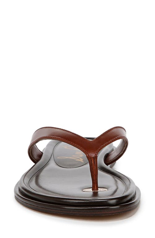 Sam Edelman Remi Leather Flip Flop Burnt Brown Leather In Burnt Brandy