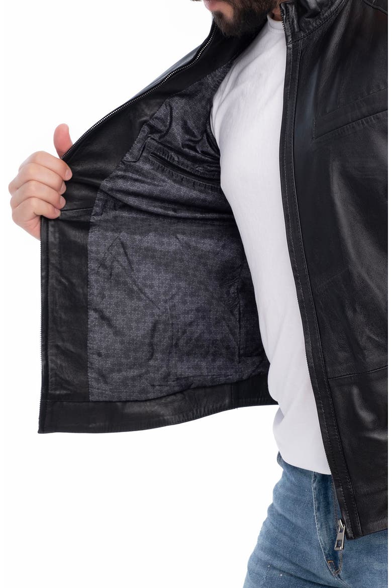 Lanier Leather Jacket, Alternate, color, BLACK